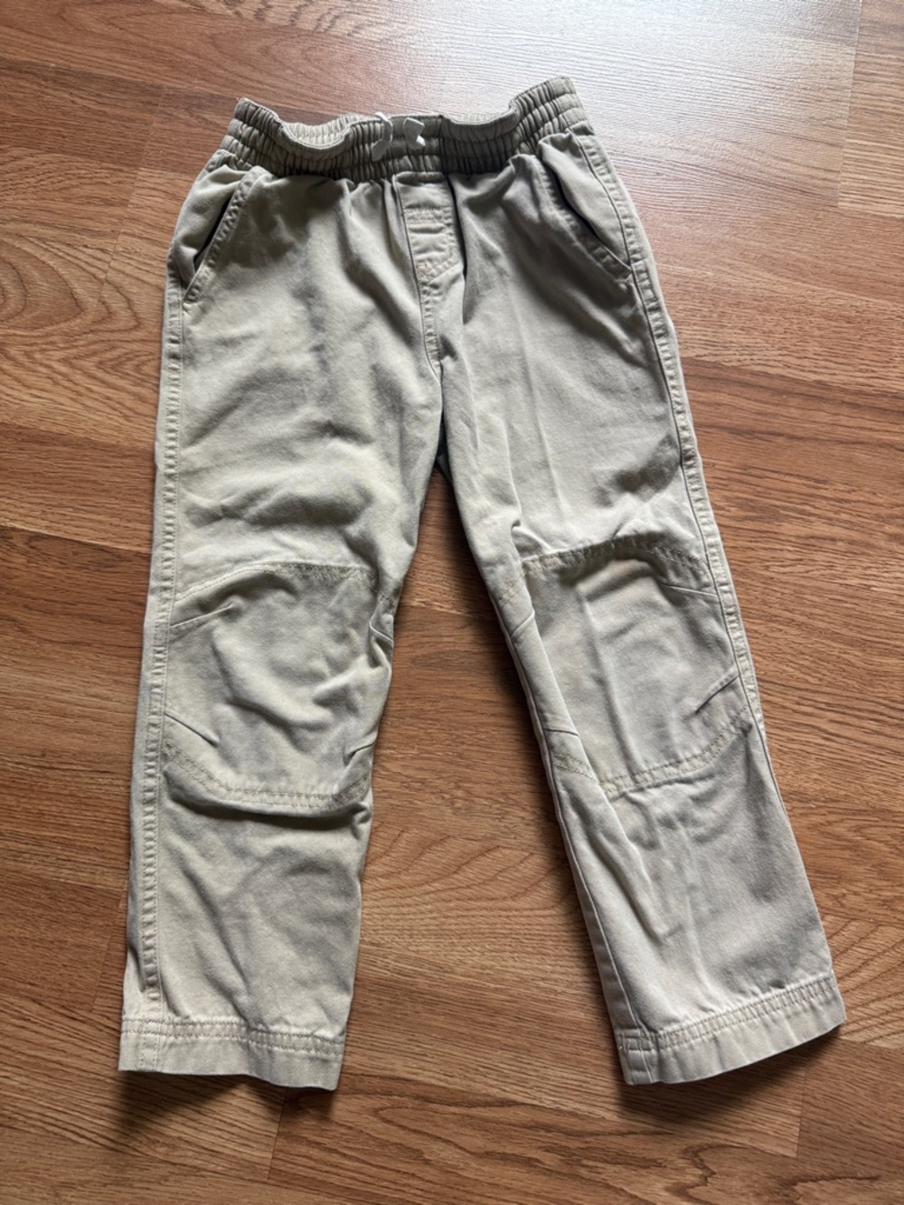 Hanna Andersson Kids Drawstring Pants in Khaki Beige 5
